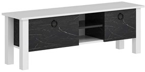 Έπιπλο Τηλεόρασης Rose 505CRL1714 140x35x44,8cm Marble Effect Black-White