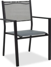 Τραπεζαρία Nares-Moly σετ 5τεμ αλουμίνιο μαύρο-textilene ανθρακί