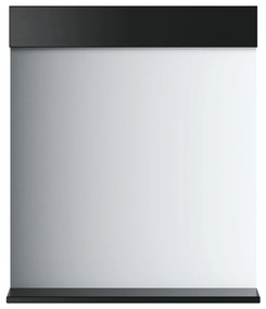 vidaXL Καθρέφτης Μπάνιου με Ράφι BERG Μαύρο 60x12x70 εκ. Μασίφ Ξύλο
