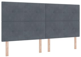 vidaXL LED Κεφαλάρι Σκούρο Γκρι 100 εκ Βελούδο