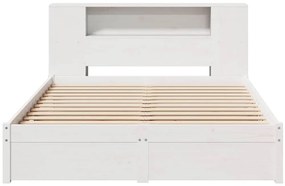 vidaXL Κρεβάτι Βιβλιοθήκη Χωρίς Στρώμα 160x200 εκ Μασίφ Ξύλο Πεύκου