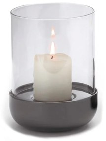 Κηροπήγιο Με Κερί Led Sally S 105042 10x10x15cm Smoke-Clear Philippi Γυαλί