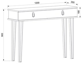 ΚΟΝΣΟΛΑ ΜΕΛΑΜΙΝΗΣ HELSINKI MEGAPAP ΧΡΩΜΑ ΚΑΡΥΔΙ 120X35,5X90ΕΚ.