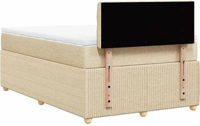 vidaXL Κρεβάτι Boxspring με Στρώμα Κρεμ 120x190 εκ. Υφασμάτινο