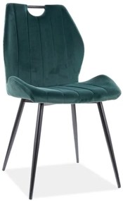 80-1458 Επενδυμένη καρέκλα Arco 51x51x91 μαύρο πλαίσιο/πράσινο βελούδο bluvel 78 DIOMMI ARCOCZ, 1 Τεμάχιο