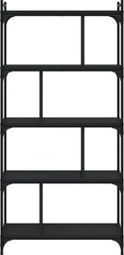 vidaXL Βιβλιοθήκη 5 Επιπέδων Μαύρη 76x32x158 εκ. Επεξεργασμένο Ξύλο