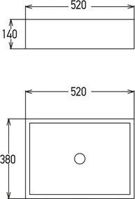 Tema Rock Anthracite 52x38 - Επιτραπέζιος Νιπτήρας με Υφή Πέτρας