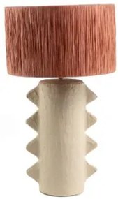 Επιτραπέζιο Φωτιστικό Miela Raffia Beige Terracota (34x34x52) Soulworks 0880005