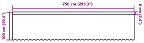vidaXL Κουρτίνα Δαντέλας με κουρτίνες Floral Λευκό 750 x 100 εκ. Πολυεστέρας