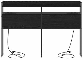 vidaXL Κεφαλάρι Αποθήκης με ράφι Μαύρη δρυς 120 cm Επεξεργασμένο ξύλο