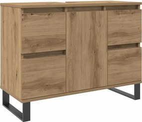 vidaXL Ντουλάπι νιπτήρα μπάνιου Δρυς τεχνίτης 80x33x60 cm