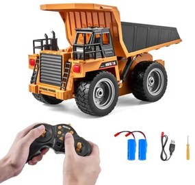 VEVOR RC Remote Control Dump Truck Toy Construction Vehicle Toy 9CH 1:18 Scale