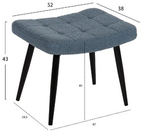 ΠΟΛΥΘΡΟΝΑ CRAWLEY ΜΕ ΥΠΟΠΟΔΙΟ HM8918.24 ΜΠΟΥΚΛΕ ΥΦΑΣΜΑ ΜΠΛΕ 70x74x105Υ εκ.