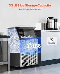 VEVOR Commercial Ice Maker Freestanding Cabinet Machine 120lbs/24H 45 Ice Cubes