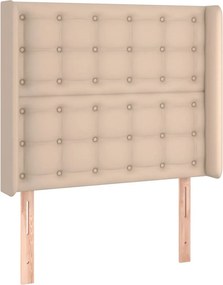vidaXL Κρεβάτι Boxspring Στρώμα&amp;LED Καπουτσίνο 90x190 εκ. Συνθ. Δέρμα