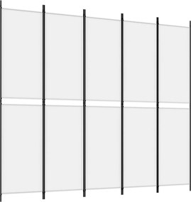 vidaXL Διαχωριστικό Δωματίου με 5 Πάνελ Λευκό 250x220 εκ. από Ύφασμα