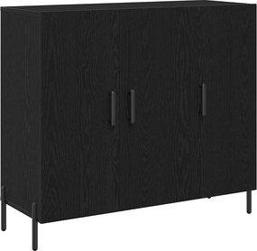 vidaXL Πλαϊνό γραφείο Μαύρη Οξυά 90 x 34 x 80 εκ. Επεξεργασμένο ξύλο
