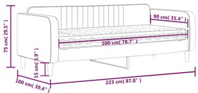 Καναπέ Κρεβάτι με Στρώμα Σκούρο πράσινο 90 x 200 εκ. Βελούδινος - Πράσινο