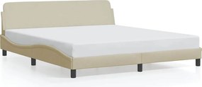 vidaXL Σκελετός Κρεβατιού Dover Κρεμ 180x200 εκ. Υφασμάτινο