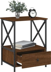 vidaXL Κομοδίνα 2 τεμ Καφέ Δρυς 50x41x65 εκ. από Επεξεργασμένο Ξύλο