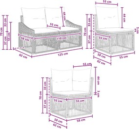 vidaXL Σετ Καναπέ Κήπου 11 τμχ. Μπεζ συνθετικό ρατάν