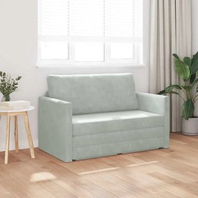 vidaXL Κρεβάτι καναπές Ανοιχτό γκρι 124 x 204 x 61 εκ Βελούδο