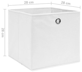 Κουτιά Αποθήκευσης 4 τεμ. Λευκά 28x28x28 εκ. Ύφασμα Non-woven - Λευκό