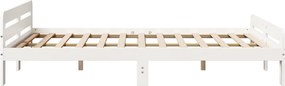 vidaXL Σκελετός Κρεβ. Χωρίς Στρώμα Λευκό 140x190 εκ Μασίφ Πεύκο