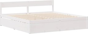 vidaXL Σκελετός Κρεβ. Χωρίς Στρώμα Λευκό 200x200 εκ Μασίφ Πεύκο
