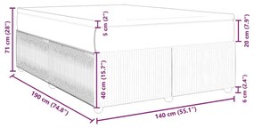 Κρεβάτι Boxspring με Στρώμα Ροζ 140x190 εκ. Βελούδινο - Ροζ