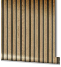 Noordwand Ταπετσαρία Botanica Wooden Slats Καφέ και Δρυς