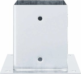 vidaXL Βάσεις στύλων τετράγωνες 12 τεμάχια Ασημί Γαλβανισμένος χάλυβας