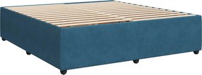 vidaXL Κρεβάτι box spring με στρώμα Μπλε 200 x 200 cm Βελούδο
