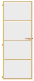 vidaXL Εσωτερική Πόρτα Χρυσή 76 x 201,5 εκ. Ψημένο Γυαλί &amp; Αλουμίνιο