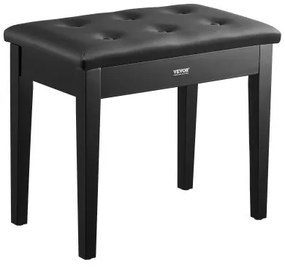 VEVOR Piano Keyboard Bench Storage Padded Seat Wooden Vanity Bookcase Stool