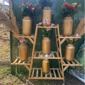 Ανθοστήλη ξύλινη μπαμπού Nextdeco με 7 επίπεδα Υ66x76x23εκ.