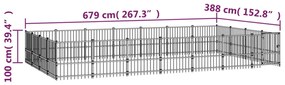 vidaXL Κλουβί Σκύλου Εξωτερικού Χώρου 26,35 μ² από Ατσάλι