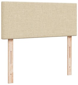 vidaXL Κρεβάτι Boxspring με Στρώμα Κρεμ 120x200 εκ. Υφασμάτινο