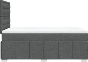 vidaXL Κρεβάτι Boxspring με Στρώμα Σκούρο Γκρι 120x200 εκ. Υφασμάτινο