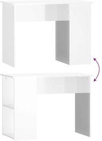 vidaXL Γραφείο Γυαλιστερό Λευκό 100x55x75 εκ. Επεξεργασμένο Ξύλο