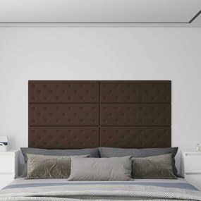 vidaXL Κεφαλάρι Τοίχου 12 pcs Καφέ 90 x 30 cm Τεχνητό Δέρμα