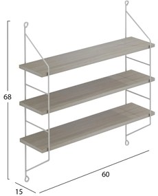 ΡΑΦΙΕΡΑ ΤΟΙΧΟΥ ACHALA ΜΕΛΑΜΙΝΗΣ  SONOMA 60x15x68Y εκ.