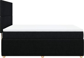 vidaXL Κρεβάτι Boxspring με Στρώμα Μαύρο 160x200 εκ. Υφασμάτινο