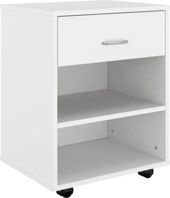 vidaXL Ντουλάπι Τροχήλατο Λευκό 46 x 36 x 59 εκ. από Επεξ. Ξύλο