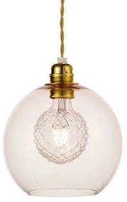 Φωτιστικό Οροφής Κρεμαστό V3643320LP 1ΧΕ27 Φ20ΧΗ120CM Pythia Pink Aca Decor Metal, Glass