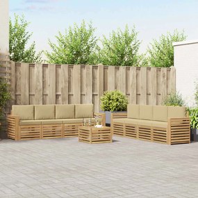 vidaXL Σετ Καναπέ 9 pcs Λευκό και Μπεζ 59 x 59 x 37 εκ Πολυεστέρας