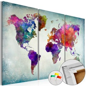 Πίνακας φελλού - World in Colors [Cork Map] 60x40