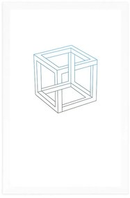 Αφίσα με παρπαστού Μινιμαλιστικός κύβος - 30x45 white
