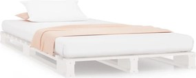 vidaXL Κρεβάτι Παλέτες Λευκό 75 x 190 εκ. Μασίφ Πεύκο Small Single