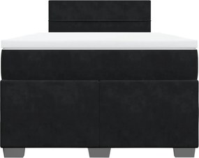 vidaXL Κρεβάτι Boxspring με Στρώμα Μαύρο 120 x 200 εκ. Βελούδινο